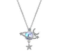 JZWCHQ Collier pendentif Moon Planet Planet Moon pour femmes Bijoux de mariage Collier de tour de cou fabriqué en Chine