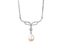 JZWCHQ Collier pendentif perles naturels en forme 925 colliers fine bijoux pour les femmes de mariage Noël