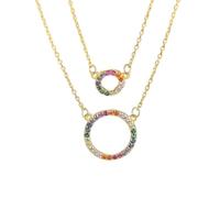JZWCHQ Collier pendentif pour les femmes datant 925 Bijoux de couleur arc-en-ciel arc-en-ciel en argent sterling