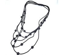 JZWCHQ Collier pour femmes Chaîne Pendant Men Colliers faits à la main 5 chaînes Color Red Purple Long Cuir Luxury