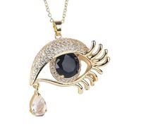 JZWCHQ Collier pour les yeux diaboliques rempli d'or 14K pour hommes et femmes, 8 couleurs de grands colliers pour les yeux maléliques, collier de chaîne, turc chanceux, collier de globe