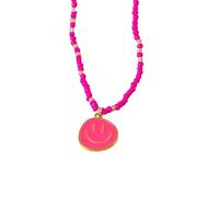 JZWCHQ Collier preppy pour les femmes et les filles, des colliers bohèques mignons avec des visages ronds irréguliers Smile Collier Pendant Colliers Péppy Colliers pour les femmes et les filles