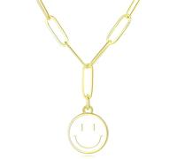 JZWCHQ Collier preppy pour les femmes et les filles, mignon petit visage Collier de charme de charme vintage Clavicule Plavicle Chaîne Round, Colliers de visage, Colliers Preppy pour adolescentes