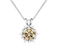 JZWCHQ Collier S925 pour femmes 1ct d Color Moissanite avec chaîne de clavicule de flocon de neige