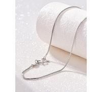 JZWCHQ Collier Silver S925 Largeur 1 mm Longueur 40 mm / 45 mm / 50 cm Collier de chaîne de boîte Fit Pendante Femmes