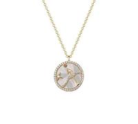 JZWCHQ Collier Unique Zodiac Design Collier 925 Cadeau d'anniversaire de chaîne de clavicule de pendentif rond pour petite amie, Colliers de femme pour femmes