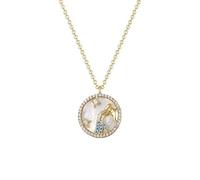 JZWCHQ Collier Unique Zodiac Design Collier 925 Cadeau d'anniversaire de chaîne de clavicule de pendentif rond pour petite amie, Colliers de femme pour femmes