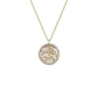 JZWCHQ Collier Unique Zodiac Design Collier 925 Cadeau d'anniversaire de chaîne de clavicule de pendentif rond pour petite amie, Colliers de femme pour femmes