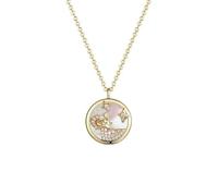 JZWCHQ Collier Unique Zodiac Design Collier 925 Cadeau d'anniversaire de chaîne de clavicule de pendentif rond pour petite amie, Colliers de femme pour femmes