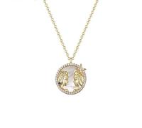 JZWCHQ Collier Unique Zodiac Design Collier 925 Cadeau d'anniversaire de chaîne de clavicule de pendentif rond pour petite amie, Colliers de femme pour femmes
