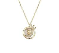 JZWCHQ Collier Unique Zodiac Design Collier 925 Cadeau d'anniversaire de chaîne de clavicule de pendentif rond pour petite amie, Colliers de femme pour femmes