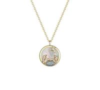 JZWCHQ Collier Unique Zodiac Design Collier 925 Cadeau d'anniversaire de chaîne de clavicule de pendentif rond pour petite amie, Colliers de femme pour femmes