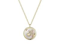 JZWCHQ Collier Unique Zodiac Design Collier 925 Cadeau d'anniversaire de chaîne de clavicule de pendentif rond pour petite amie, Colliers de femme pour femmes