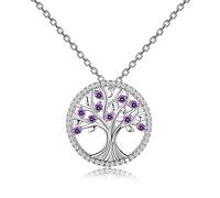 JZWCHQ Colliers arbre de vie Platine Pendants avec Spinel Stones Collier de bijoux pour les femmes Cadeau de mariage fait en Chine