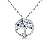 JZWCHQ Colliers arbre de vie Platine Pendants avec Spinel Stones Collier de bijoux pour les femmes Cadeau de mariage fait en Chine