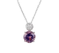 JZWCHQ Colliers de pendentif en pierre précieuse pour femmes bijoux de fiançailles de mariage 925 argent sterling
