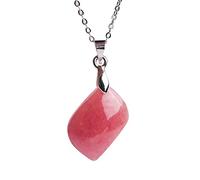 JZWCHQ Colliers Glace Naturelle Rhodochrosite Pierre précieuse Cristal Perle Mode Lady Love Pendentif AAAA