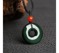 JZWCHQ Colliers Natural Noir Obsidian Pendant Collier Feng Shui harmonie Boucle de boucle protection contre la richesse riche en riches riches guérison curaticale