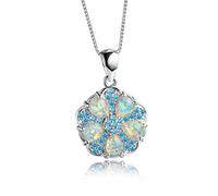 JZWCHQ Colliers pendentiels de fleurs d'opale blanc/vert/orange pour femmes