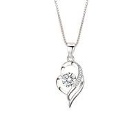 JZWCHQ Colliers pendentifs de zircon en forme de coeur 925 Bijoux en argent sterling strass des femmes sauvages couche