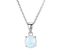 JZWCHQ Colliers purs 925 pour les femmes colorées Collier de pendentif d'opale colorée
