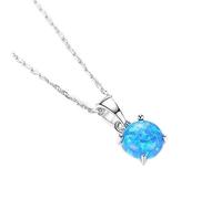 JZWCHQ Colliers purs 925 pour les femmes colorées Collier de pendentif d'opale colorée