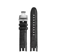 JZWCHQ Compatible avec Swatch YRS Série Blanc Blue Brown Le cuir brun en cuir YRS403 412 402G Bands d'extrémité incurvé Chaîne de montre de montre Men de 21 mm Bracelet (A01-Brown-B017)