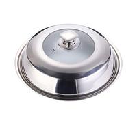 JZWCHQ Couvercle de poêle Couvercle Visible en Acier Inoxydable pour Couvercle de Vapeur de Pot Wok 32 cm / 34 cm avec poignée et Trou d'évent pour Le Couvercle en Verre de Nettoyage Facile