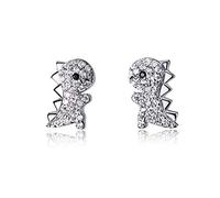 JZWCHQ Crystal Dinosaur Stud Oreads For Teen Girls 925 Sterling Silver Pave CZ Small Dragon Animal Studs Animal Post Nickel Bijoux gratuit Cadeaux d'anniversaire pour sa nièce