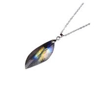 JZWCHQ Crystal Natural Rough Feng Shui décorer 1PC100% LABRADORITES NATURALES FAGE LEAGE Pendant CRISTES Rave