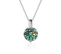 JZWCHQ Décorations Accessoires 1 à 3Ct Collier de Pendentif Moissanite pour Femmes, D Color Yellow/Blue/Pink Moisanite Diamond Colliers, Bijoux pour Femme Maman Belle