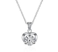 JZWCHQ Décorations Accessoires Colliers de Coeur pour Femmes, 1CT Collier de Diamant Moisanite, D Colore Blue Green Rose Pinte Pendant Colliers, Bijoux S Beautiful