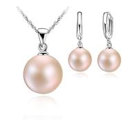 JZWCHQ Ensemble de bijoux de perles en eau douce, ensembles de perles naturelles 925 bijoux Girl d'anniversaire cadeau