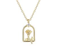 JZWCHQ Ensembles de bijoux, 925 Panier créatif français Collier de fleurs de rose Femmes Femmes Light Temperament Wjewelry Cadeau