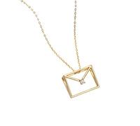 JZWCHQ Ensembles de bijoux, 925 une lettre d'amour Enveloppe 14K Collier plaqué FACE Wjewelry Accessoires Girl Girl