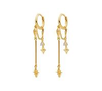 JZWCHQ Étoile exquise en zircon et tempérament de la lune Petite boucle d'oreille de piercing