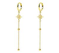 JZWCHQ Étoile exquise en zircon et tempérament de la lune Petite boucle d'oreille de piercing