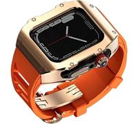 JZWCHQ Étui de montre en acier inoxydable de 44 mm 45 mm Bandle de caoutchouc , pour Ultra 8 7 6 5 4 SE Série Séquence , Bouettes sportives Watch Batch Metal Crown Crown Mod Kit Accessoires