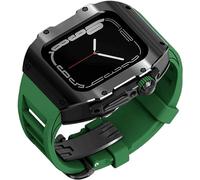 JZWCHQ Étui de montre en acier inoxydable de 44 mm 45 mm Bandle de caoutchouc ， pour Ultra 8 7 6 5 4 SE Série Séquence ， Bouettes sportives Watch Batch Metal Crown Crown Mod Kit Accessoires