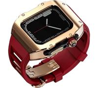 JZWCHQ Étui de montre en acier inoxydable de 44 mm 45 mm Bandle de caoutchouc , pour Ultra 8 7 6 5 4 SE Série Séquence , Bouettes sportives Watch Batch Metal Crown Crown Mod Kit Accessoires