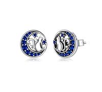 JZWCHQ Fairy on the Moon Stud Orees for Women Anti-Allergy Jewelry