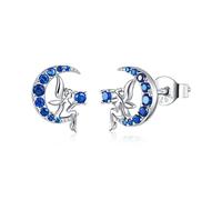 JZWCHQ Fairy on the Moon Stud Orees for Women Anti-Allergy Jewelry