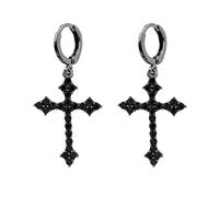 JZWCHQ Fashion CZ cross dangle boucles d'oreilles pour les femmes Hypoallergènes Charmes cristallins Drop Dant Huggie Small Hoop Cartilage coiffe