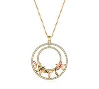 JZWCHQ Fashion minimaliste et tous les jours en tout-match round rond incrusté cristal élégant banquet rétro collier pendentif collier pour femmes