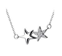 JZWCHQ Fashion Ocean style Starfish Sea Star Colliers 925 Sterling-Silver-Jewelry