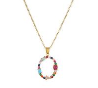 JZWCHQ Fashion Purple Red Green Jaune Crystal Crystal AZ Pendentifs et colliers Collier Collier pour femmes