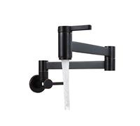 JZWCHQ Fauce de robinet en laiton en laiton dans le mur pliable simple plit de vadrouille extension de puits de poule robinet doré chrome noir (chrome)