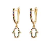 JZWCHQ Femmes Micro pavé Cz boucle d'oreille classique cercle arc-en-ciel cuivre boucles d'oreilles géométrique cristal glands bijoux boucles d'oreilles goutte/25