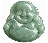 JZWCHQ Feng Shui Jadéite richesse pendentif collier riant bouddha gemme authentique guérison chakra méditation cristal amulette chanceth ward ward off evil spirits collier pour hommes femmes