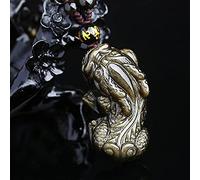 JZWCHQ Feng Shui Lucky Pixiu Wealth Natural Golden Obsidian Black Obsidian Crystal Collier Protection Talisman Prosperity Money Luck for Women Men Bijoux, Corde normale (Couleur: Golden Obsidian